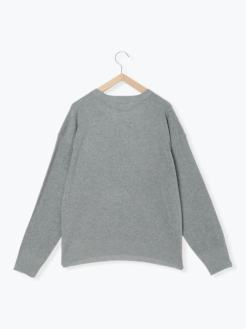 Samansa Mos2 blue「アソートロゴジャガードニットプルオーバー」|ニット・セーター|