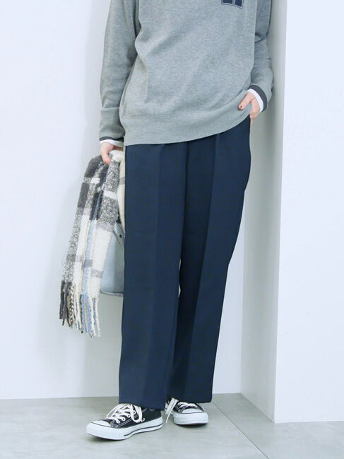 Samansa Mos2 blue「カチオン染めチェックパンツ」|その他|