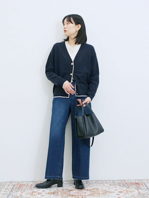 Samansa Mos2 blue「レイヤード風ロンT」|Tシャツ・カットソー|