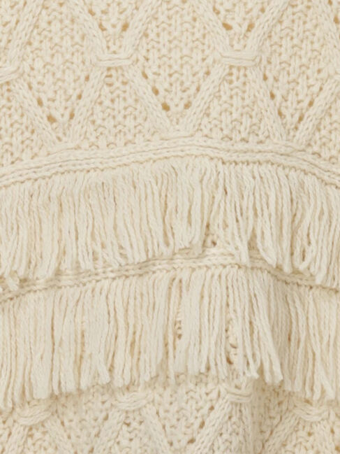 Samansa Mos2「【Fluffy Wool Blend】フリンジニットベスト」|ダウンベスト・ベスト|