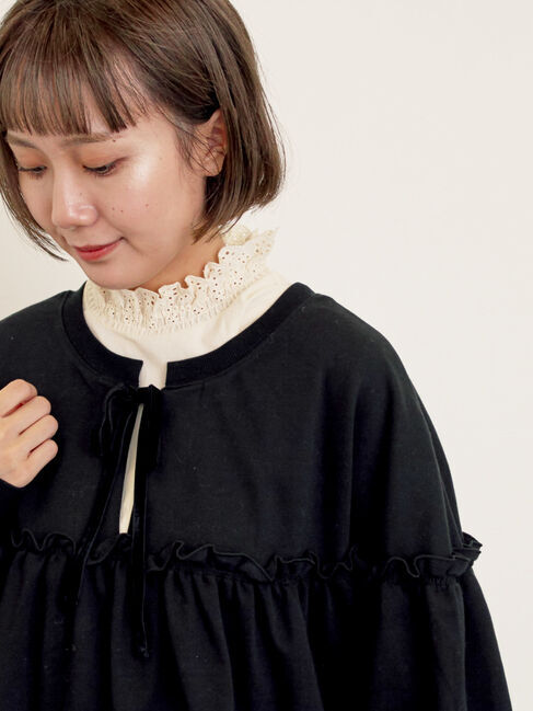 Samansa Mos2「ミニ裏毛切替ギャザープルオーバー」|Tシャツ・カットソー|