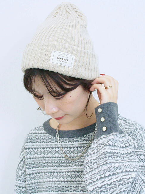 Samansa Mos2 blue「リブニット帽」|その他|