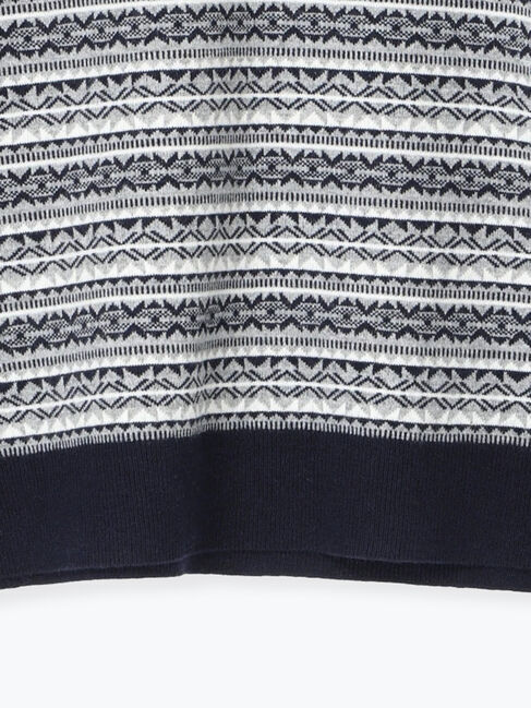 Samansa Mos2 blue「もちもちジャガードニットプルオーバー」|ニット・セーター|