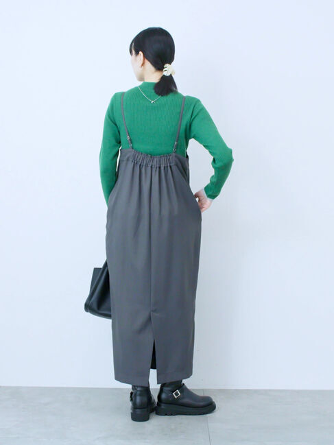 Samansa Mos2 blue「タック入りコクーンジャンスカ」|ワンピース|