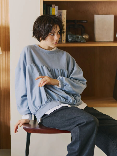 SM2「布帛切替裏毛プルオーバー」|Tシャツ・カットソー|サックスブルー