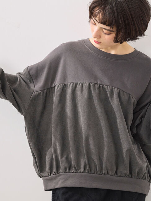 SM2「布帛切替裏毛プルオーバー」|Tシャツ・カットソー|グレー