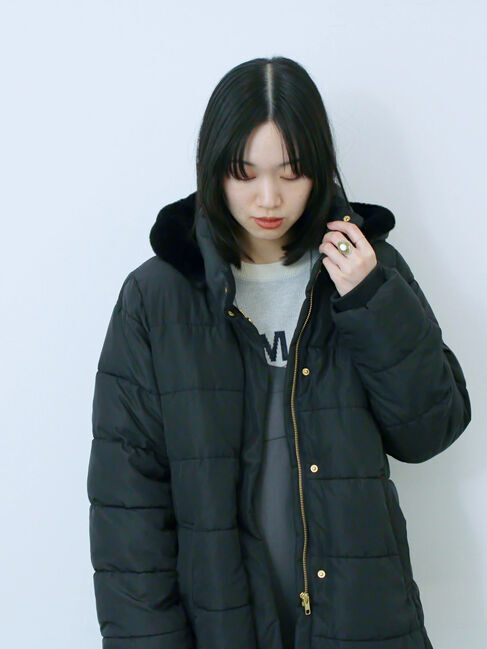 Samansa Mos2 blue「スタイルアップパデットコート」|その他|