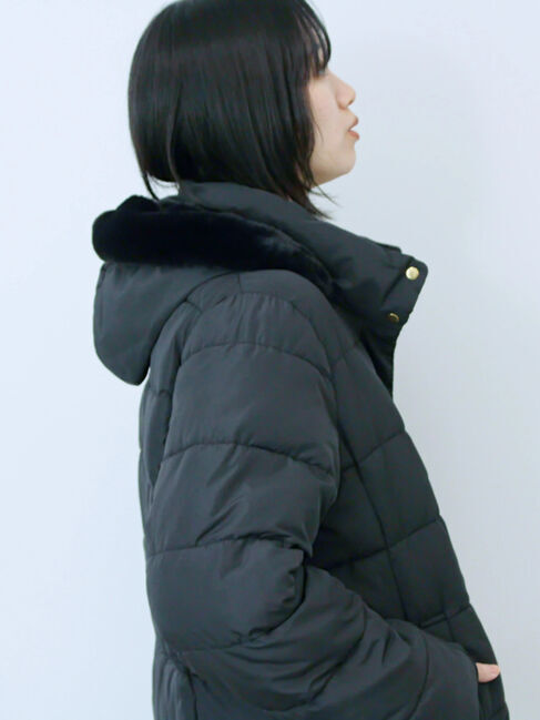 Samansa Mos2 blue「スタイルアップパデットコート」|その他|