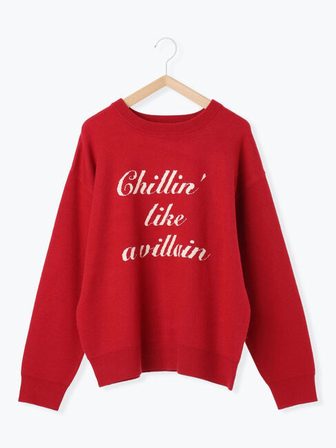 Samansa Mos2 blue「【Hug knit】ロゴプルオーバー」|ニット・セーター|