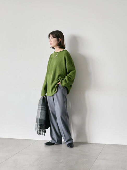 Samansa Mos2 blue「◎スクエア編みニット」|ニット・セーター|