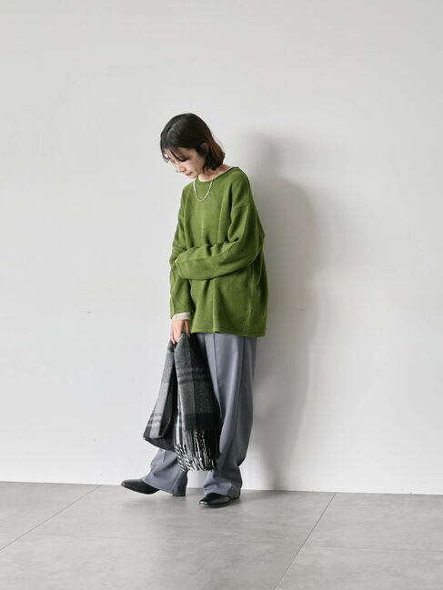 Samansa Mos2 blue「◎スクエア編みニット」|ニット・セーター|