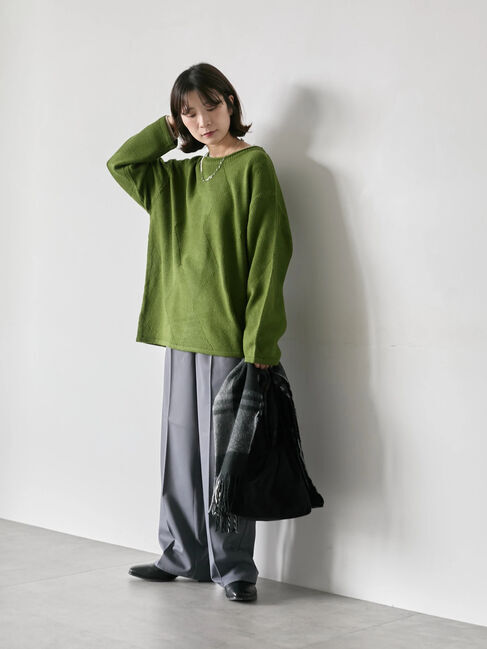 Samansa Mos2 blue「◎スクエア編みニット」|ニット・セーター|