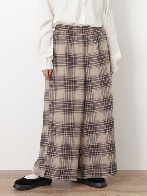 Samansa Mos2「【M/Lサイズ】チェック柄ワイドパンツ」|その他|