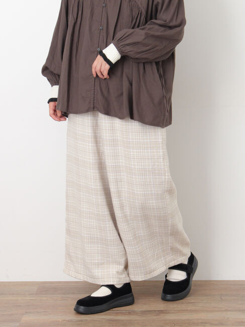 Samansa Mos2「【M/Lサイズ】チェック柄ワイドパンツ」|その他|