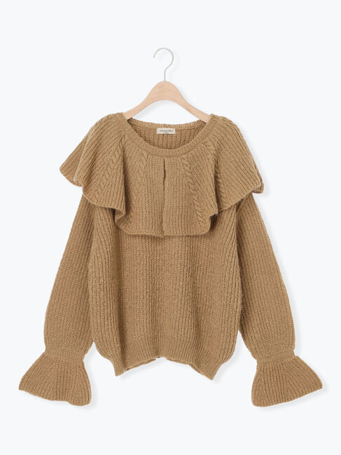 Samansa Mos2「フリルカラーニット」|ニット・セーター|