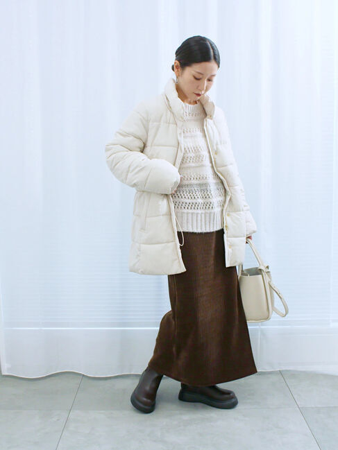 Samansa Mos2 blue「透かし柄ニットプルオーバー」|ニット・セーター|