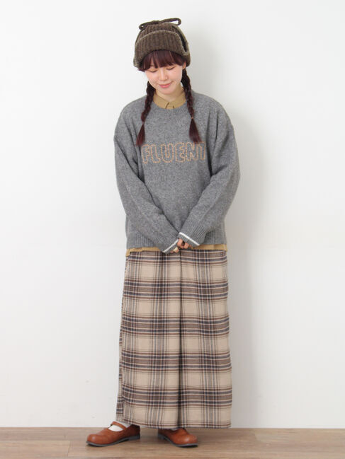 Samansa Mos2「ロゴ刺繍プルオーバーニット」|ニット・セーター|