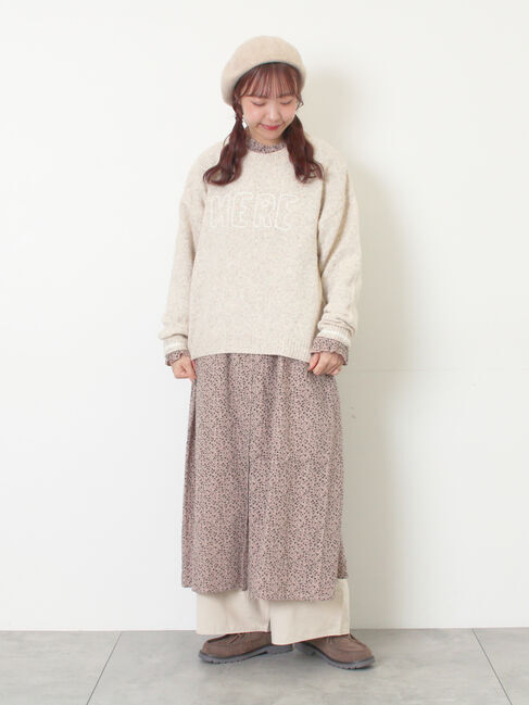 Samansa Mos2「ロゴ刺繍プルオーバーニット」|ニット・セーター|