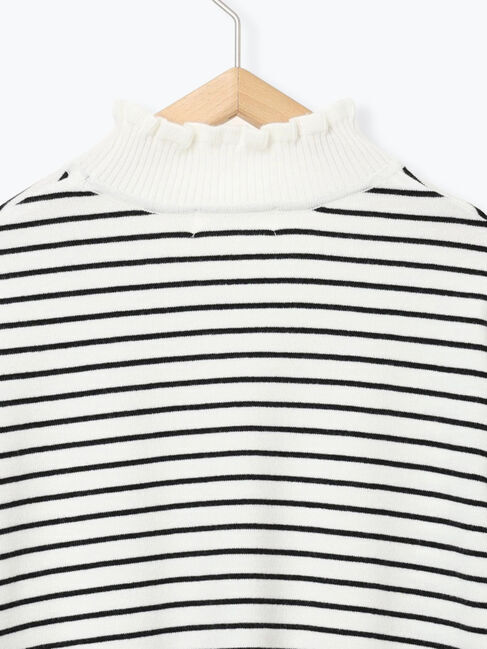 Samansa Mos2 blue「フリル衿ニットプルオーバー」|ニット・セーター|