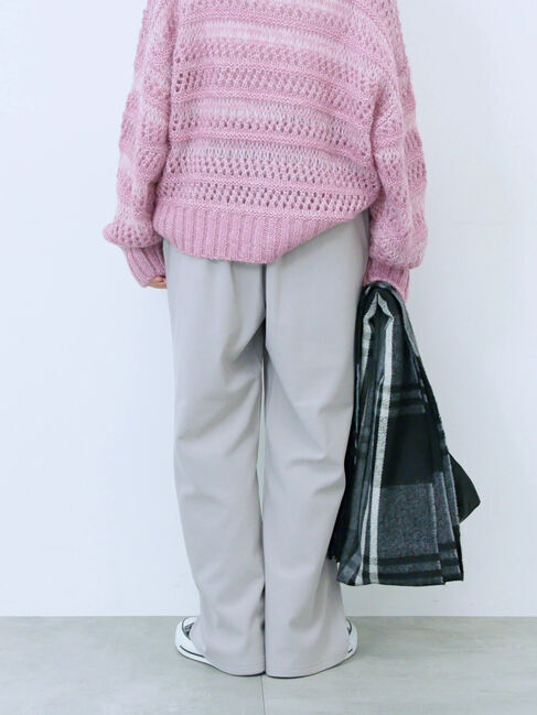 Samansa Mos2 blue「カットジョーゼット裏ボンディングパンツ」|その他|