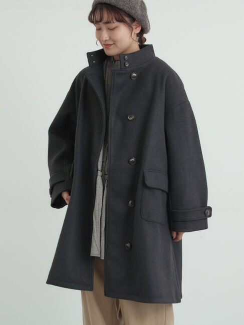 Samansa Mos2「ウールライクスタンドネックコート」|その他|