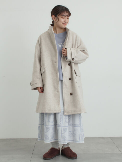 Samansa Mos2「ウールライクスタンドネックコート」|その他|