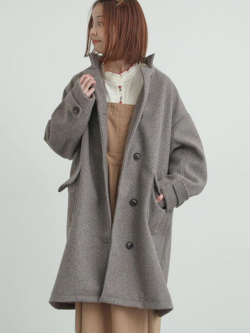 Samansa Mos2「ウールライクスタンドネックコート」|その他|