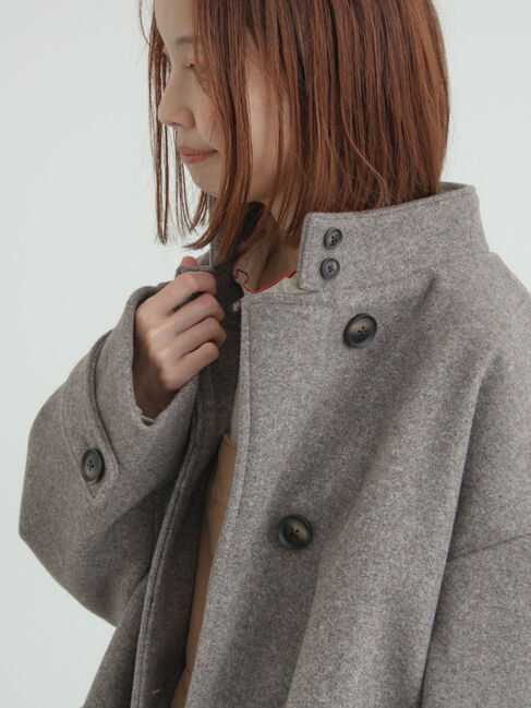 Samansa Mos2「ウールライクスタンドネックコート」|その他|