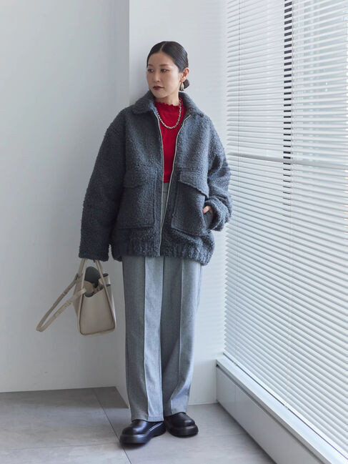 Samansa Mos2 blue「ヘリンボーンストレートパンツ」|その他|