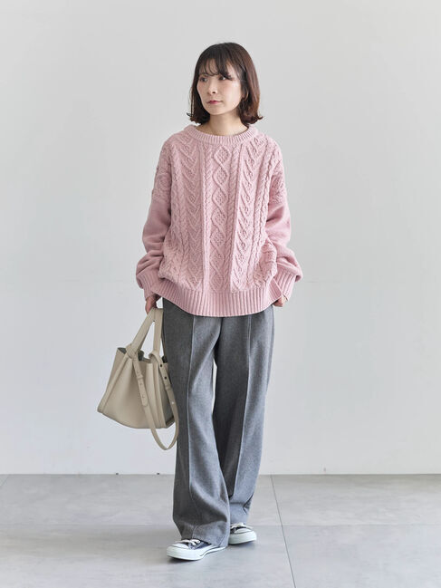 Samansa Mos2 blue「ヘリンボーンストレートパンツ」|その他|