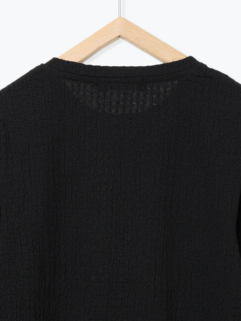 Samansa Mos2 blue「ふくれジャカードクルーネックプルオーバー」|Tシャツ・カットソー|