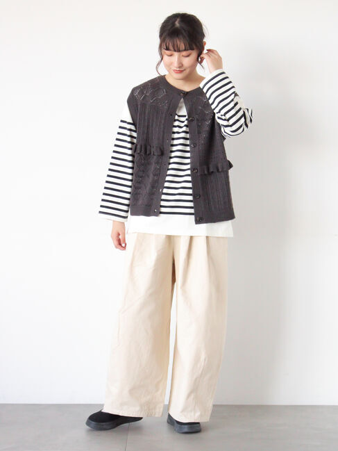 Samansa Mos2「パネルボーダーバスクシャツ」|Tシャツ・カットソー|