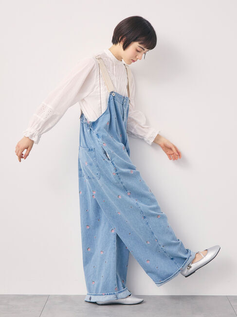 Samansa Mos2「【オーガニックコットン】デニムサロペット」|その他|