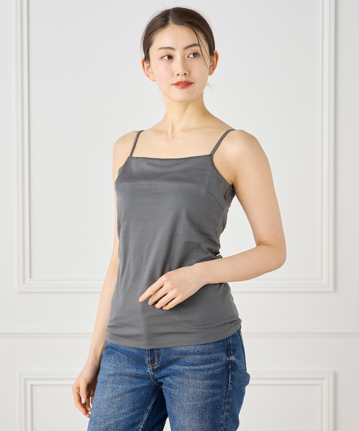 INED「《大きいｻｲｽﾞ》ｽﾋﾞﾝMIXｺｯﾄﾝｻﾃﾝ切り替えｷｬﾐｿｰﾙ《ｽ 」|キャミソール|スミクロ5