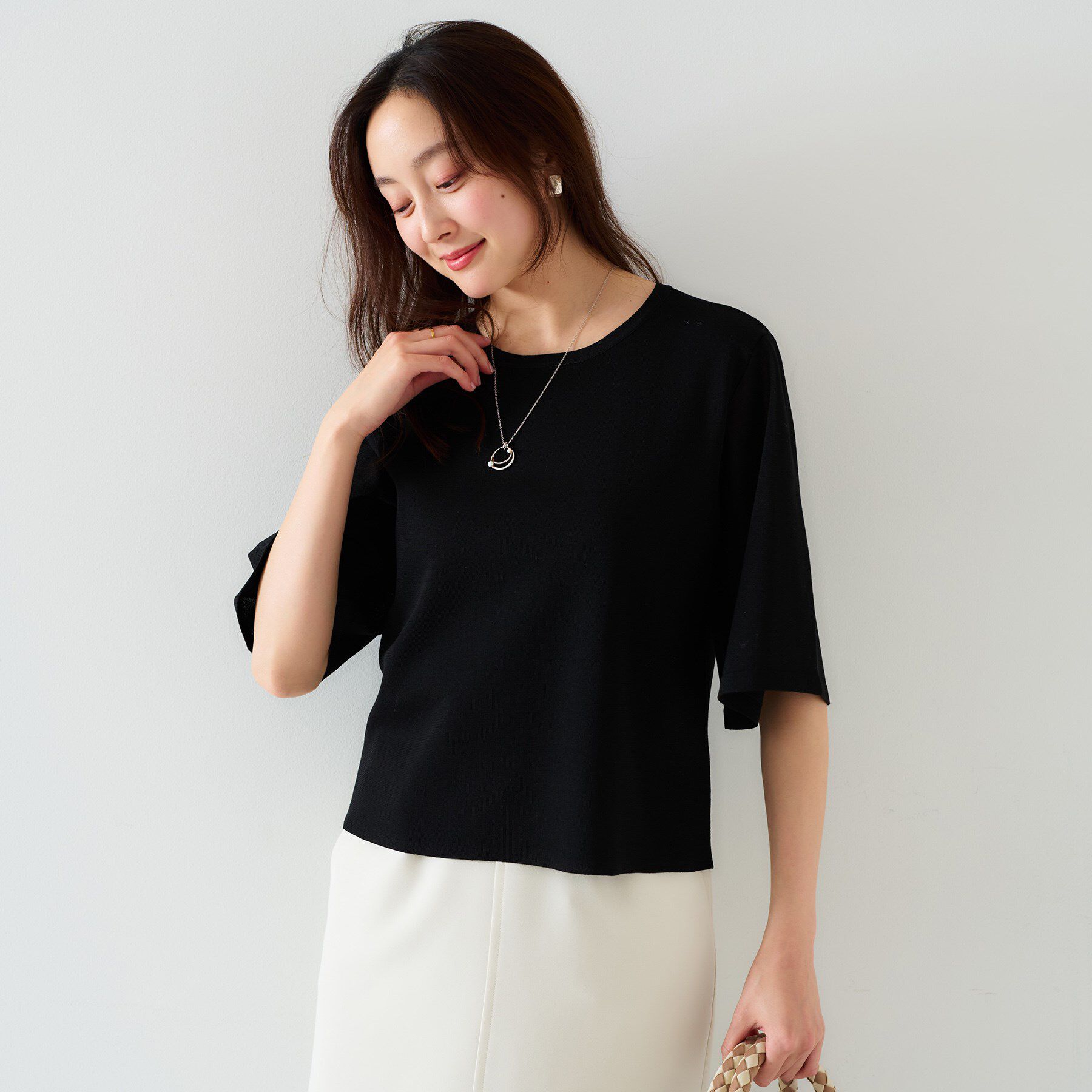 UNTITLED「【清涼感/二の腕カバー】シアープルオーバーニット」|ニット・セーター|