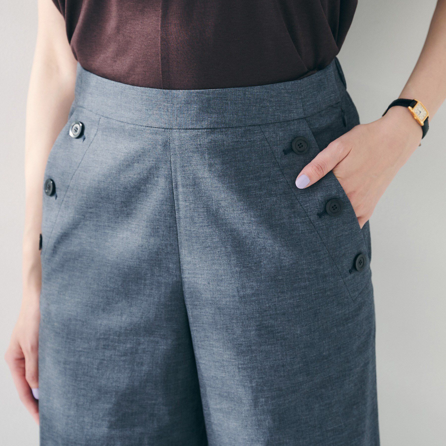 UNTITLED「【ワイド/後ろウエストゴム】ヘンプマリンパンツ」|その他|