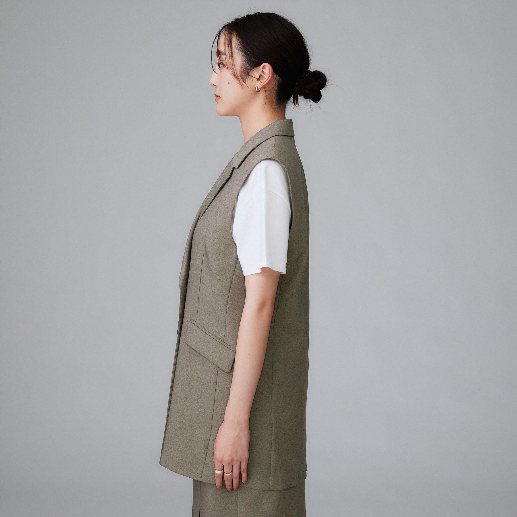 UNTITLED「【セットアップ可/洗える】スラブテーラードカラージレ」|ベスト・ジレ|