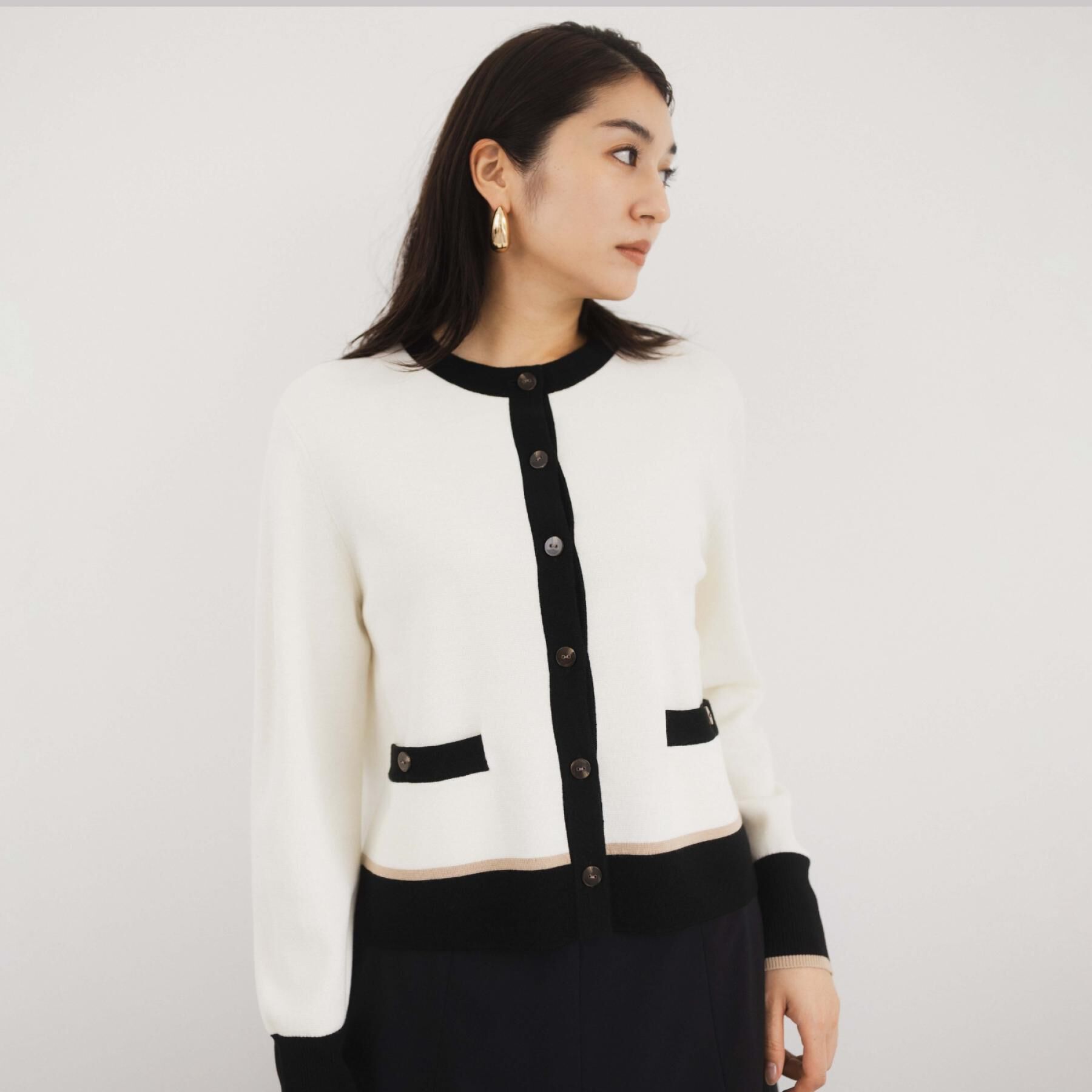 UNTITLED「【アンサンブル可/ジャケット風】ウールミラノリブカーディガン」|カーディガン|オフホワイト(503