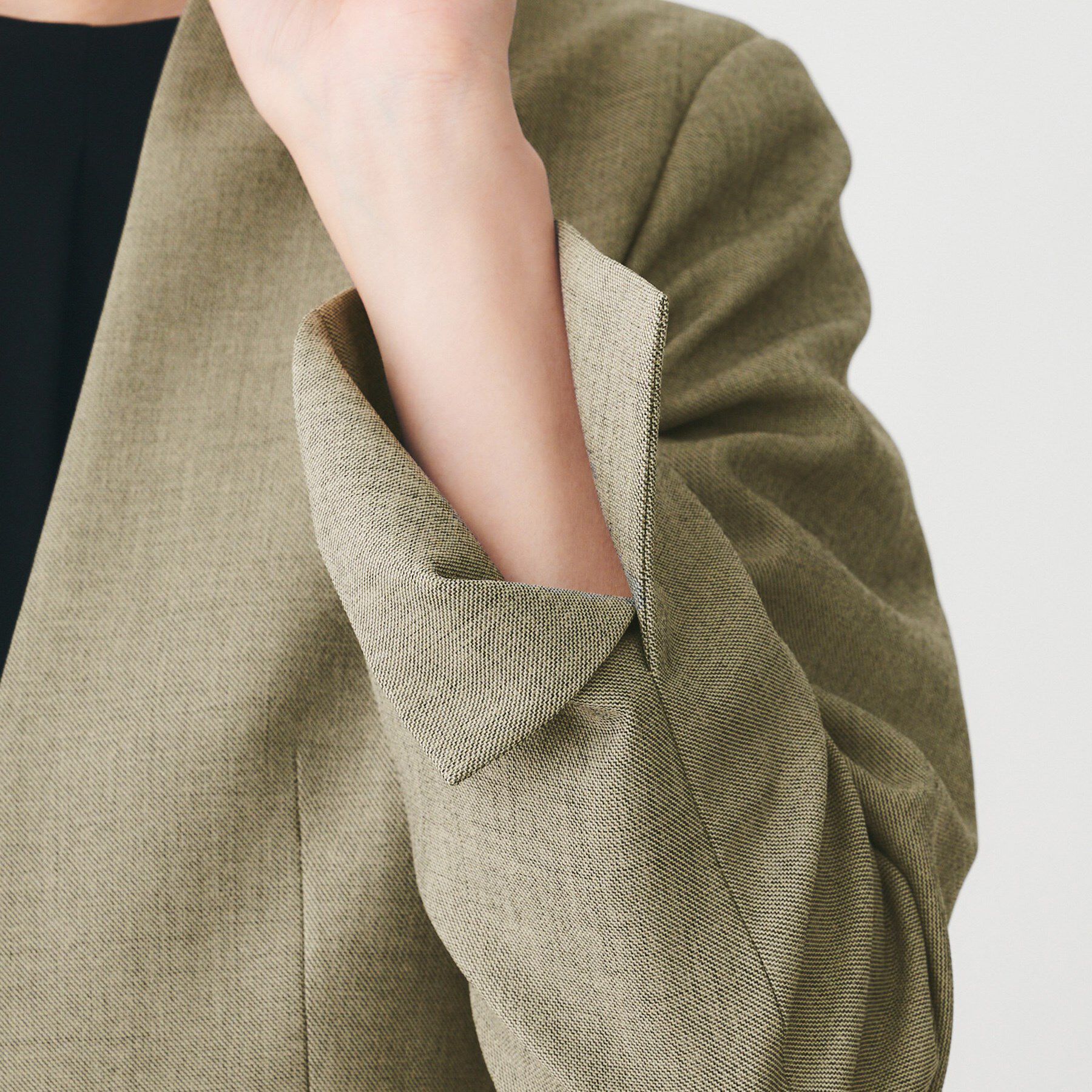 UNTITLED「【洗える/お仕事スーツ】ドライメランジ カラーレスジャケット」|ノーカラージャケット|