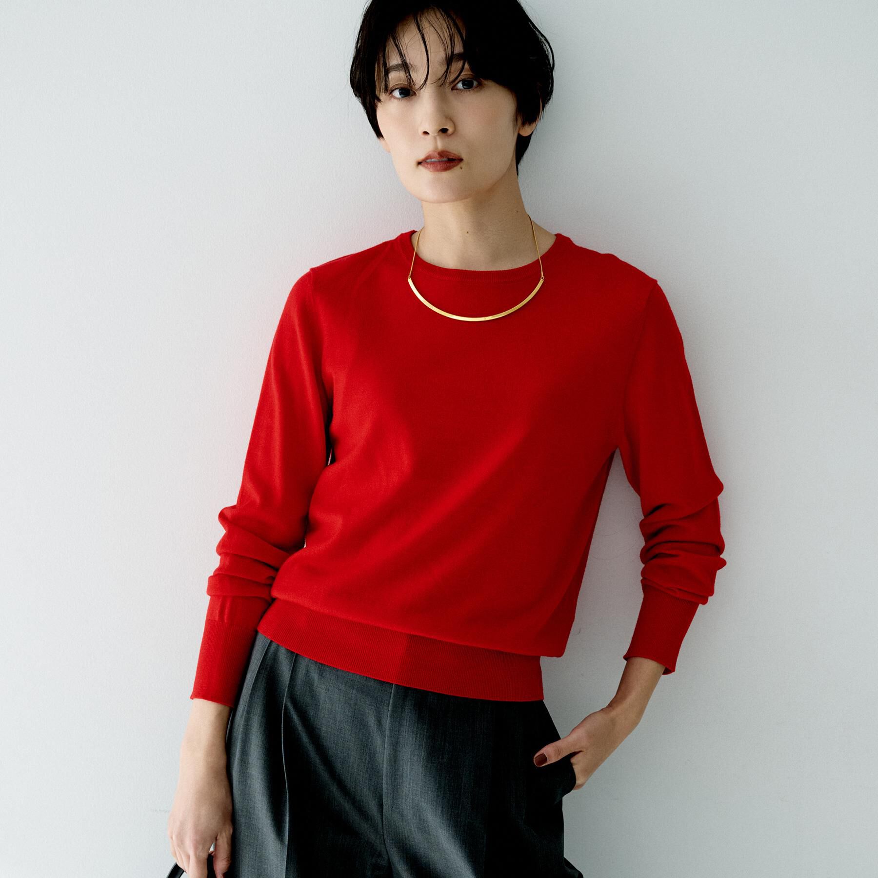 UNTITLED「【アンサンブル可/洗える/ウール100%】クルーネックウールニット」|ニット・セーター|