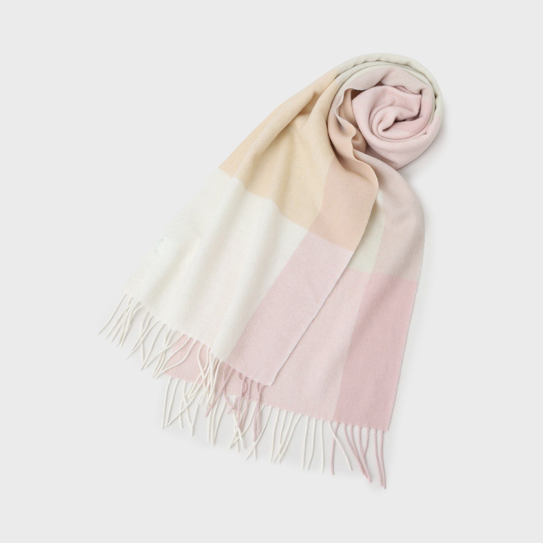 UNTITLED「【名品／定番人気】ウールチェックマフラー」|ストール|ライトピンク(270