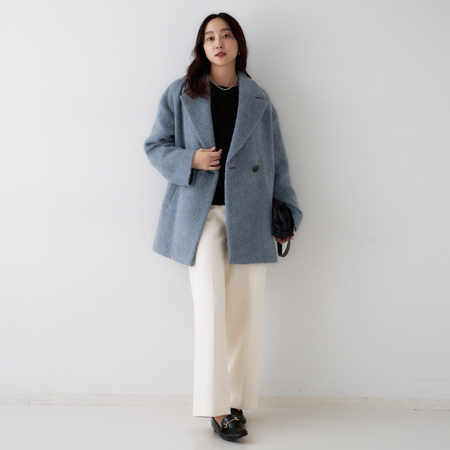 UNTITLED「【エレガントジャケット/アウター】イタリアンシャギーPコート」|ピーコート|