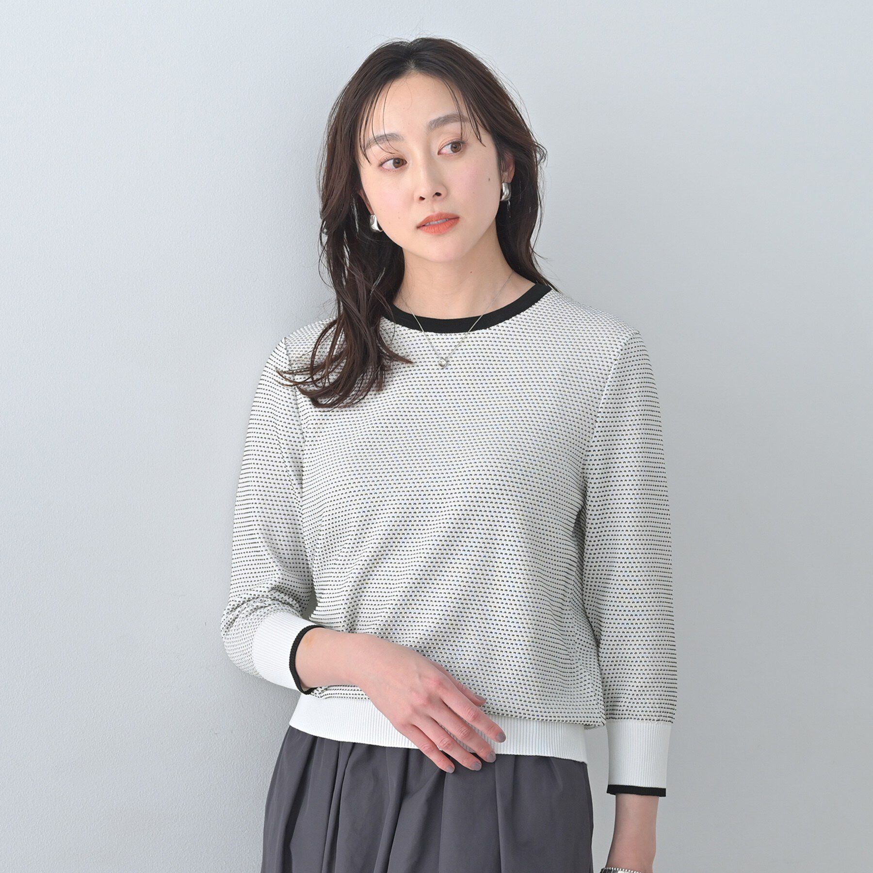 UNTITLED「配色ハイゲージニットトップス」|ニット・セーター|