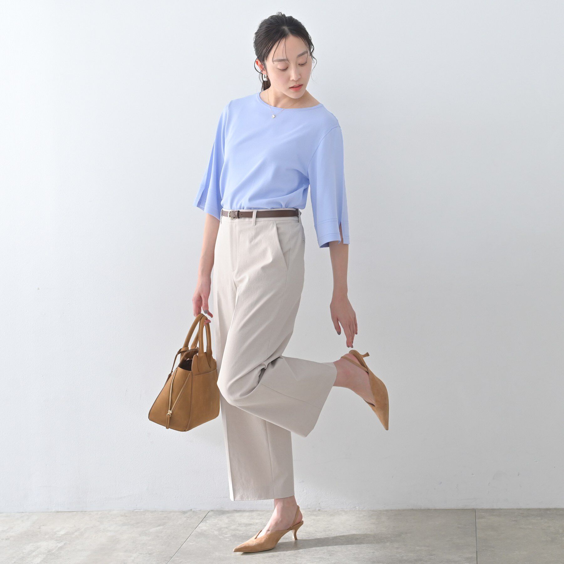 UNTITLED「袖スリットニットプルオーバー」|ニット・セーター|