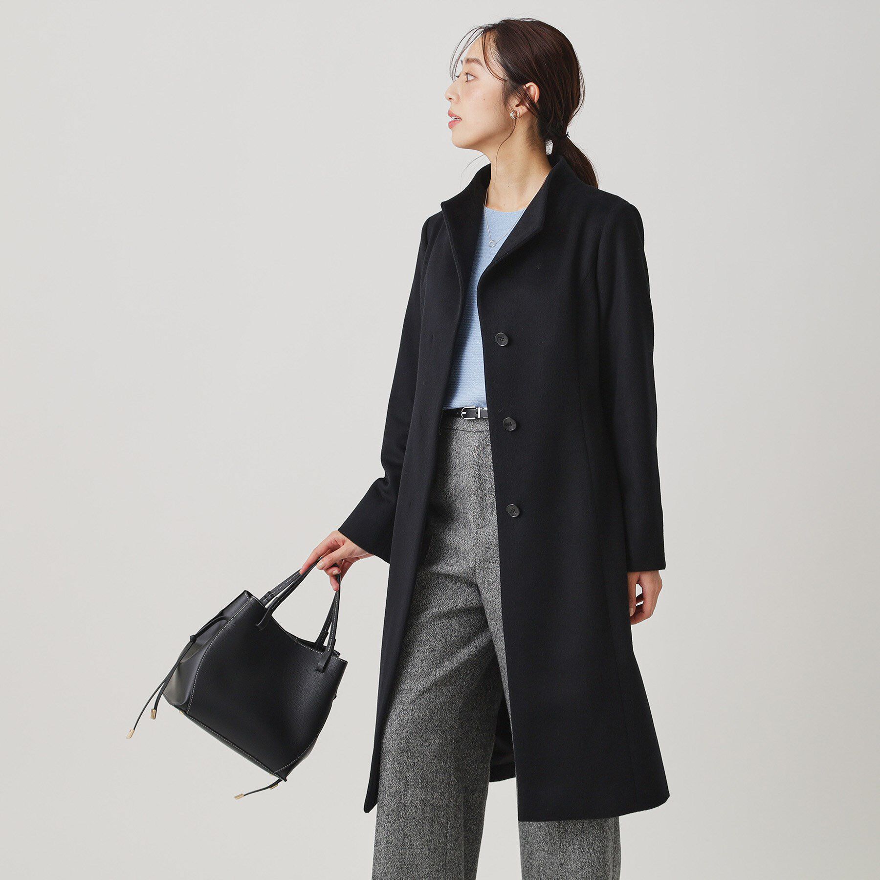 COUP DE CHANCE「【カシミヤ混／日本製】Iラインスタンドウィングカラーコート」|その他|