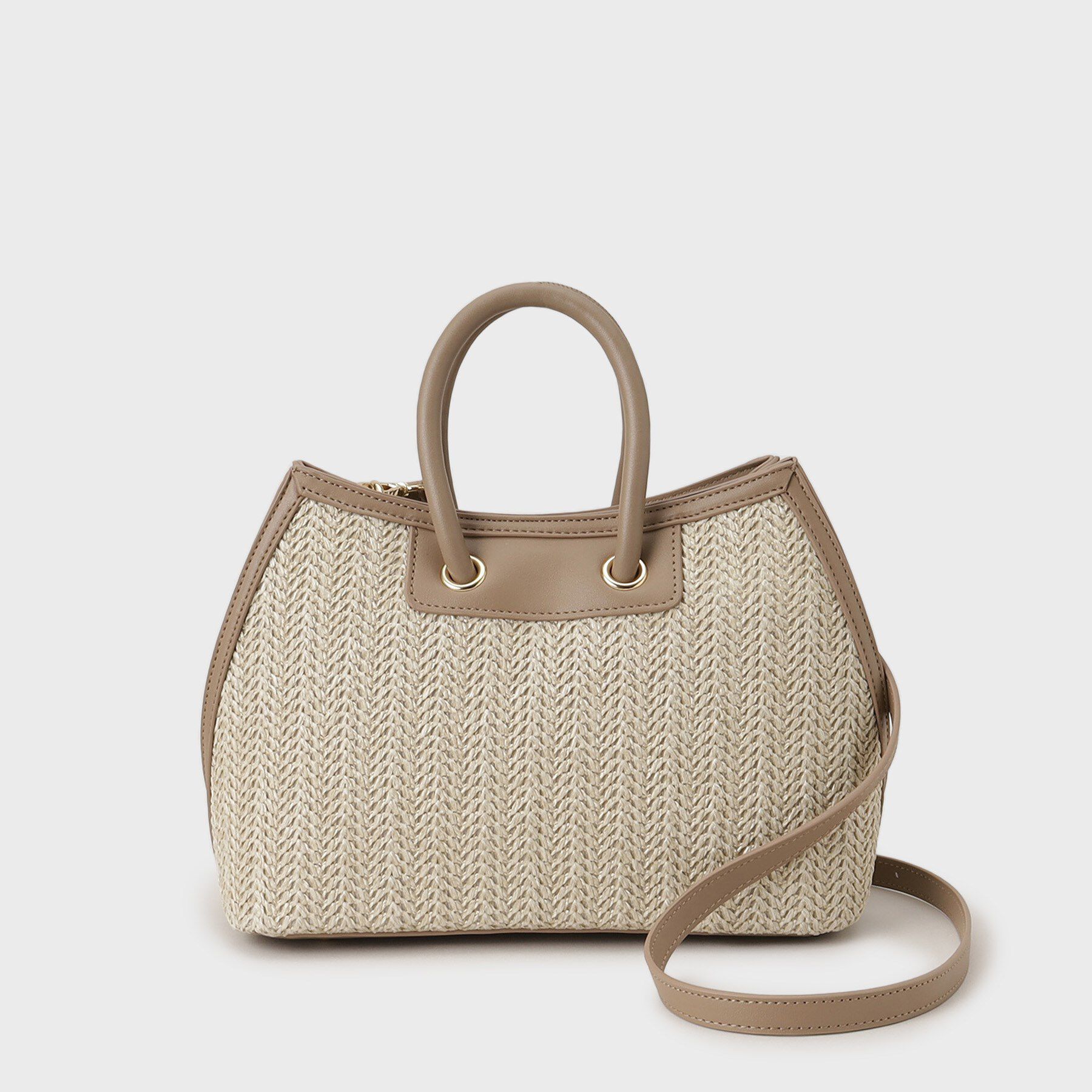 COUP DE CHANCE「ナチュラル麻調バッグ」|ハンドバッグ|グレージュ(050)