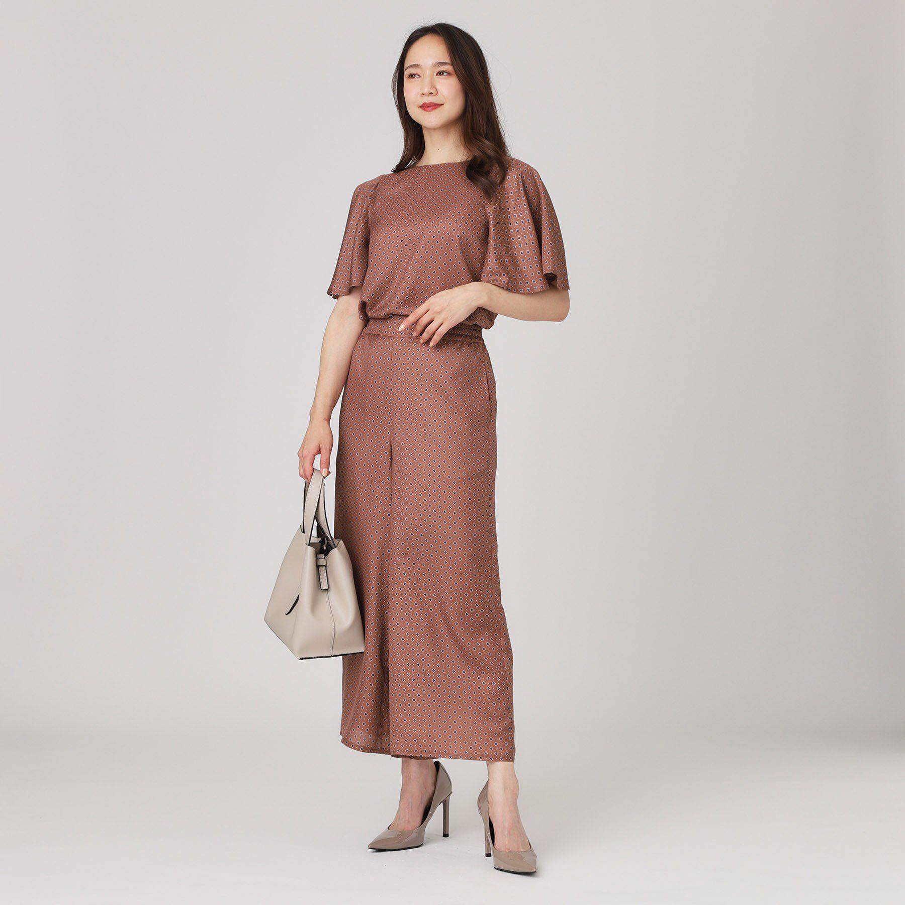 COUP DE CHANCE「【手洗い可／日本製】小紋柄フレアスリーブブラウス」|シャツ・ブラウス|