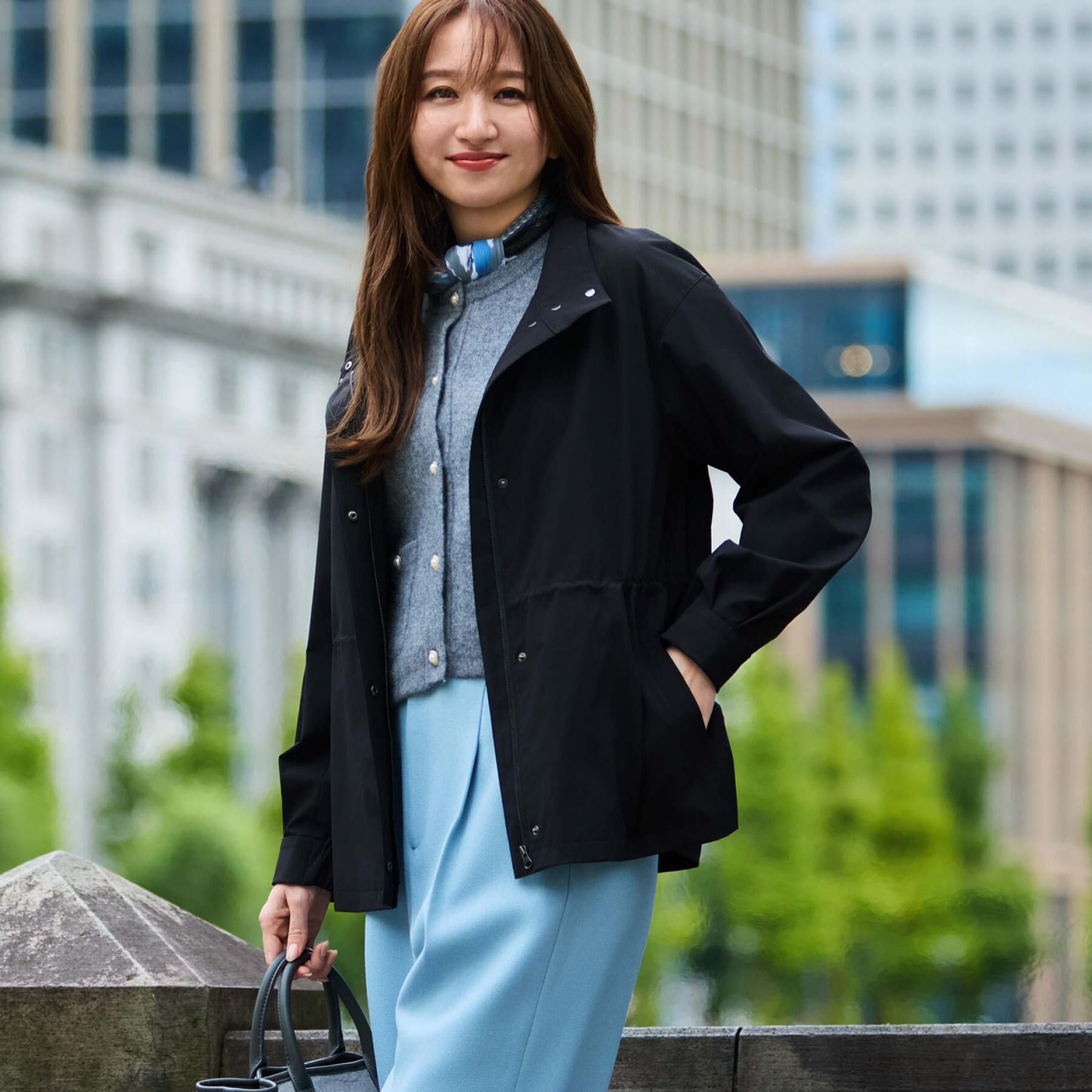 COUP DE CHANCE「【手洗い可／裏地なし／ウエスト絞り可】スタンド衿ブルゾン」|ブルゾン・スタジャン|