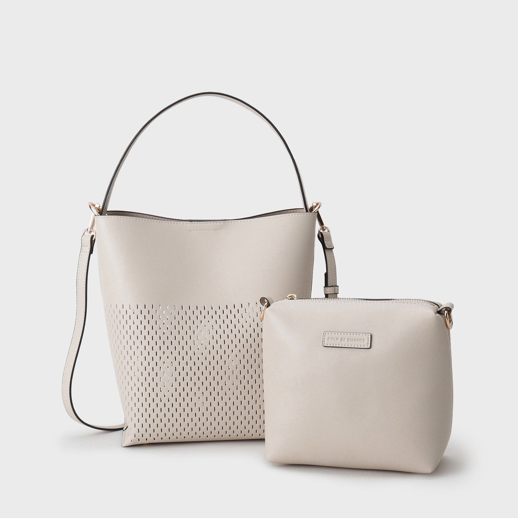 COUP DE CHANCE「2WAYパンチングトート／バケツ型／ミニポーチ付き／軽量」|トートバッグ|