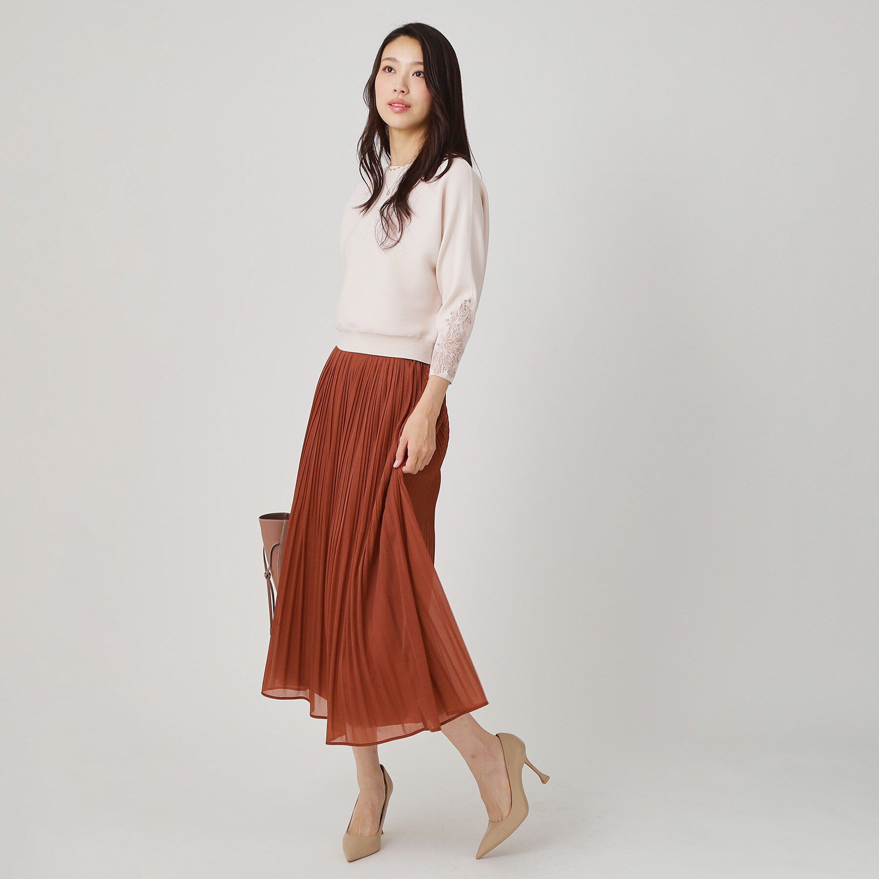 COUP DE CHANCE「【手洗い可】オーガンジー刺しゅうニットトップス」|ニット・セーター|